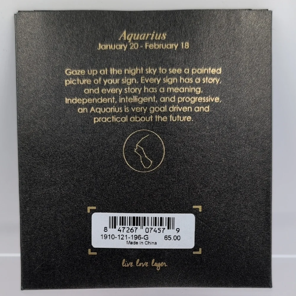 NWT Gorjana Gold Aquarius Astrology Coin Pendant Necklace